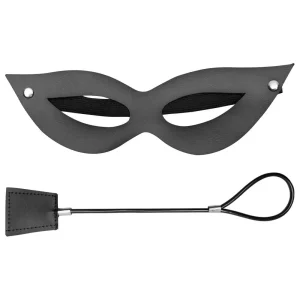 Kit Sado Máscara e Chibata de Couro